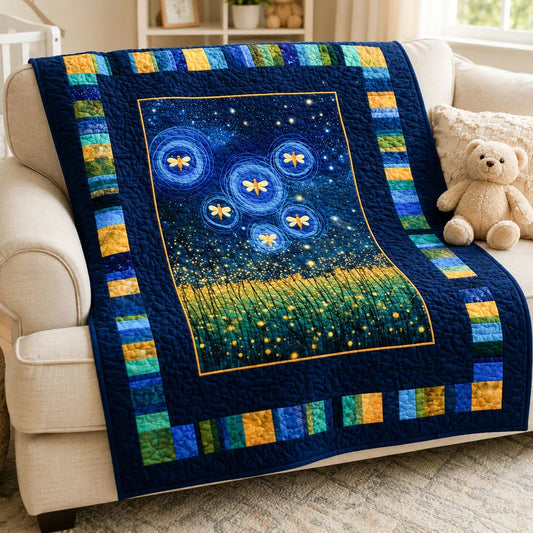 Firefly Night Quilt Blanket - Quilted Blanket by OtterMia