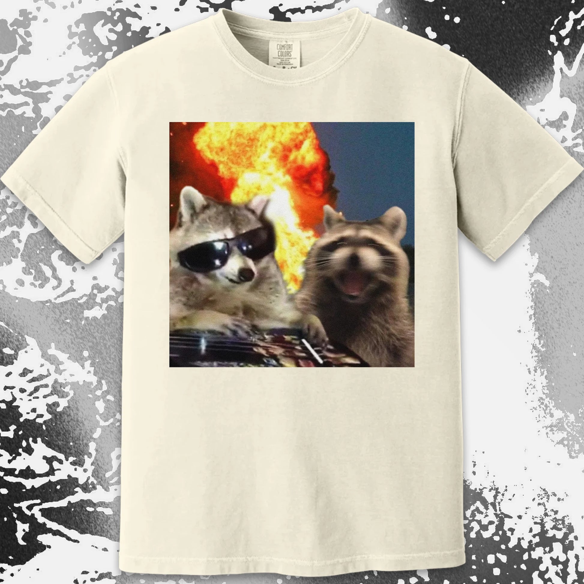 Raccoons in Chaos – Everything Is Fine Meme Shirt, funny meme tee gift (view 4)