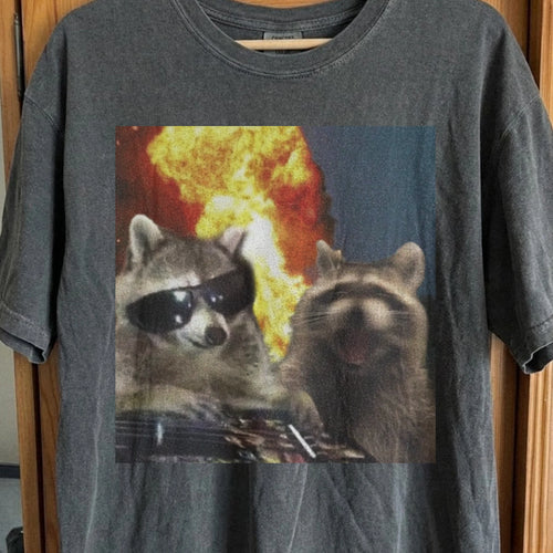 Raccoons in Chaos – Everything Is Fine Meme Shirt, funny meme tee gift