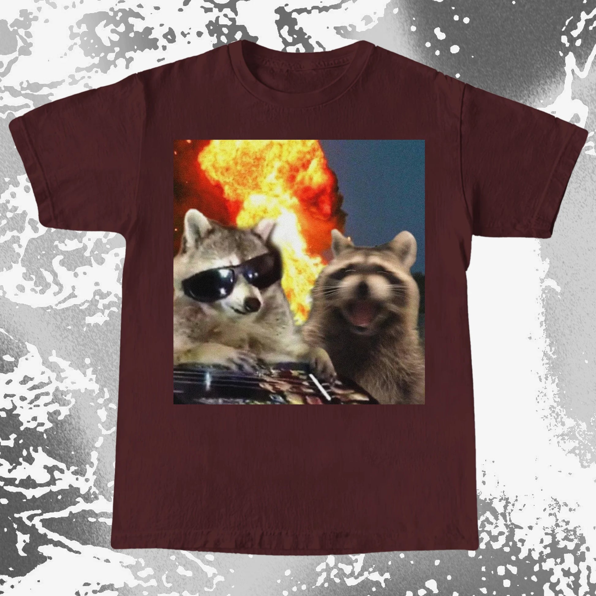 Raccoons in Chaos – Everything Is Fine Meme Shirt, funny meme tee gift (view 5)