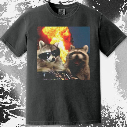 Raccoons in Chaos – Everything Is Fine Meme Shirt, funny meme tee gift (view 9)