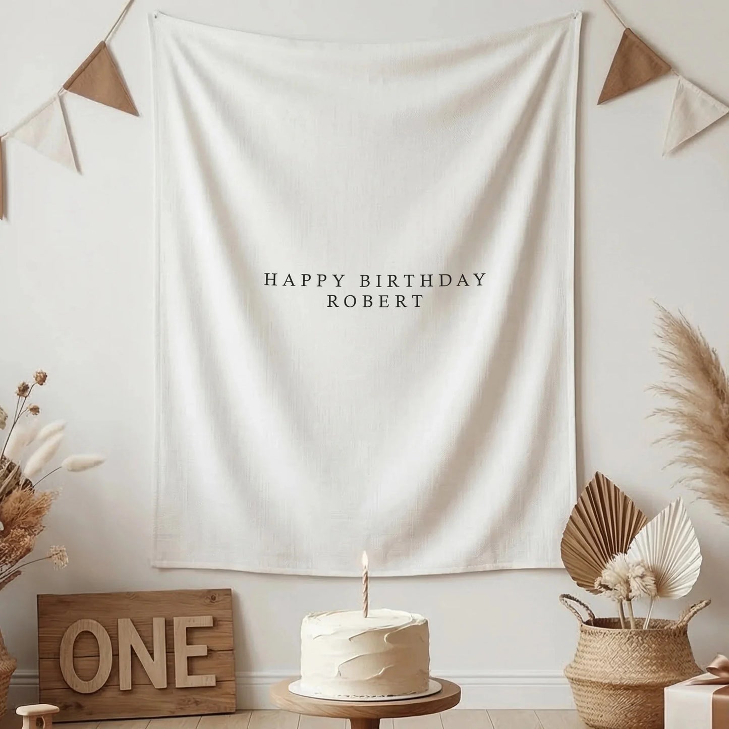 First Birthday Tapestry Personalized Custom Name Baby Birthday Backdrop Minimal Linen Party Banner, personalized birthday ...