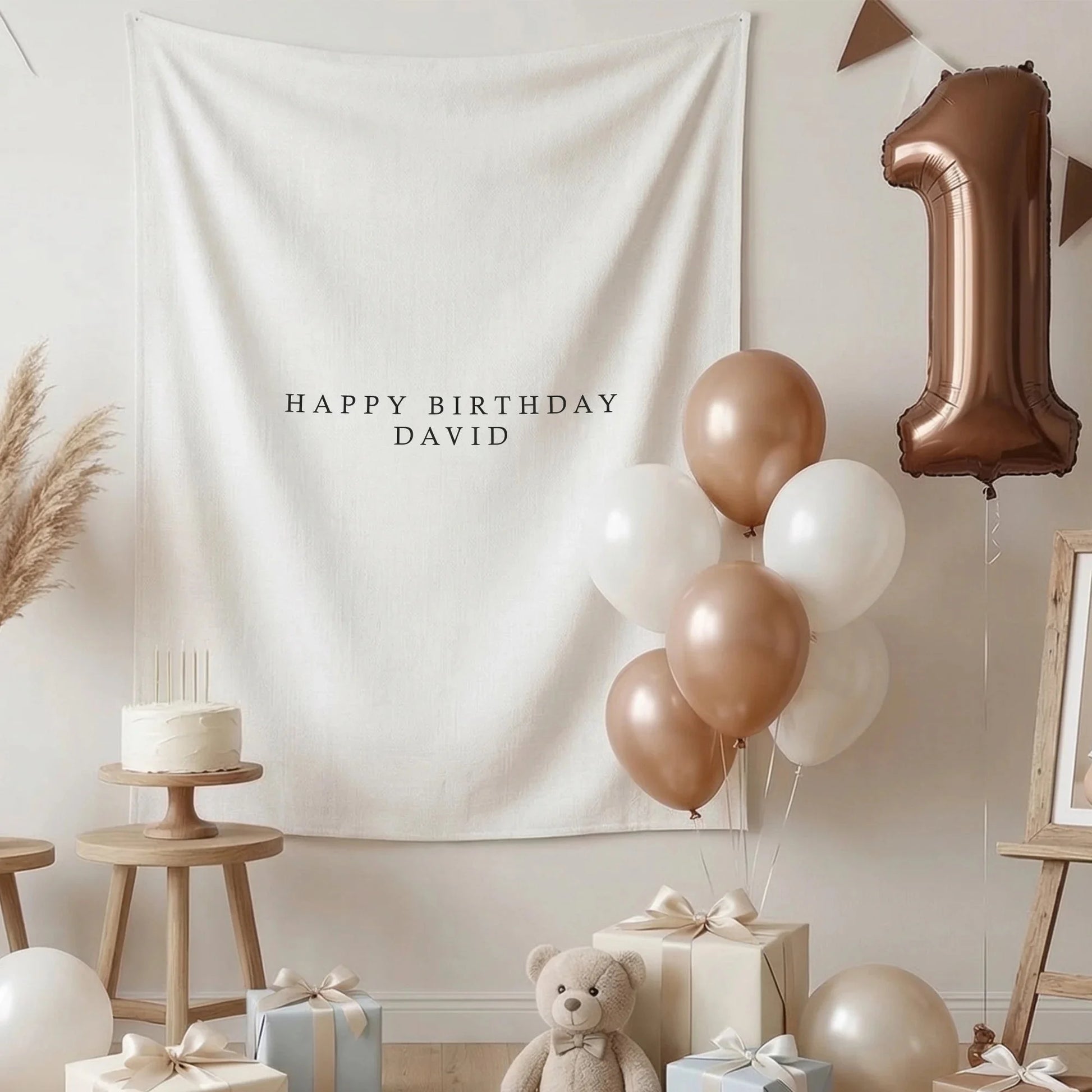 First Birthday Tapestry Personalized Custom Name Baby Birthday Backdrop Minimal Linen Party Banner, personalized birthday ...
