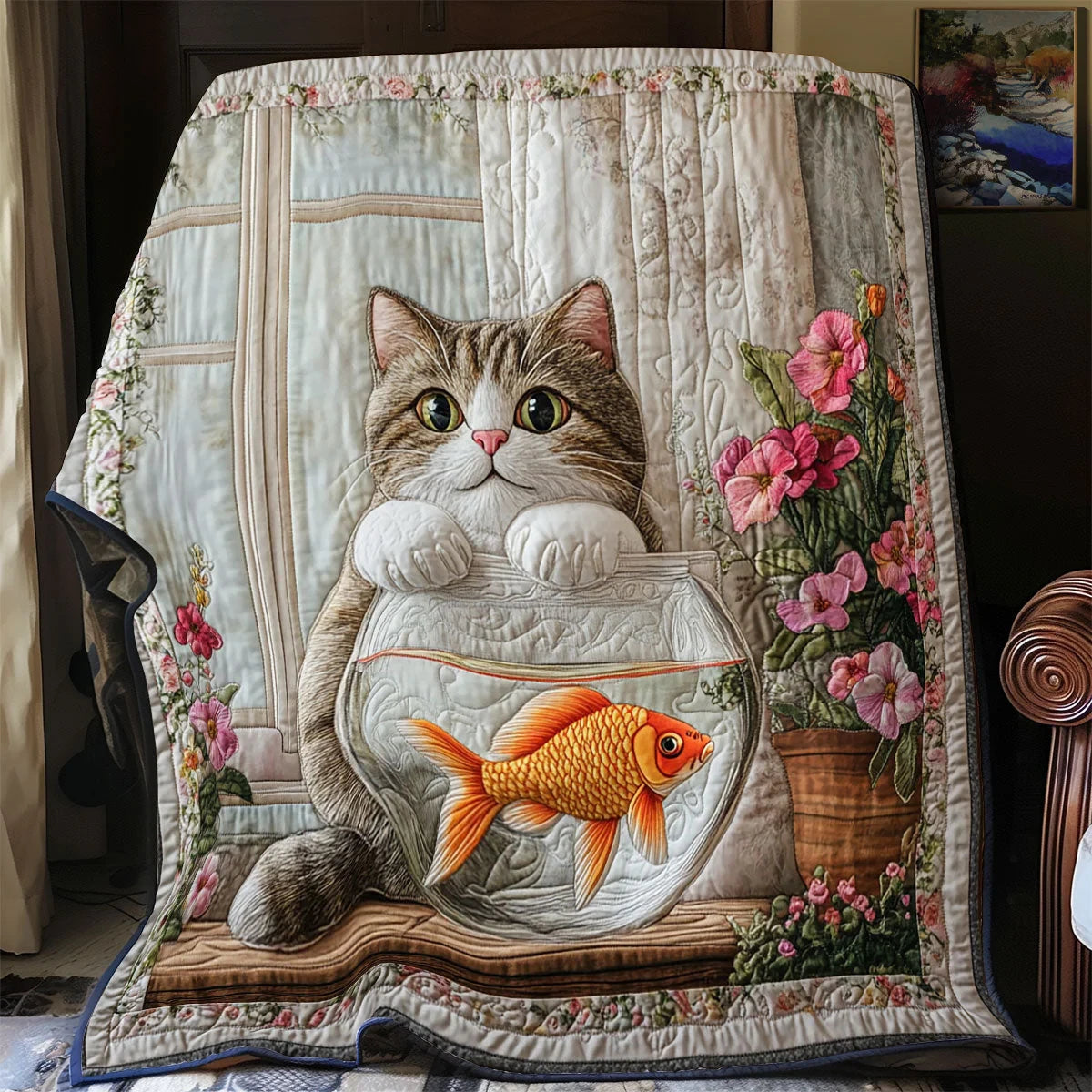 Fish Bowl Intrigue Quilt Blanket
