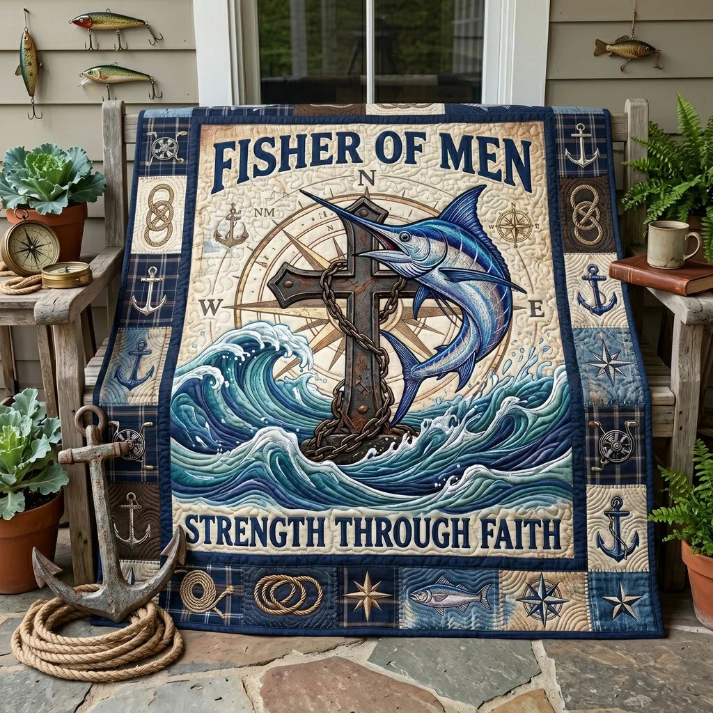 Fisher Of Men Compass Quilt Blanket