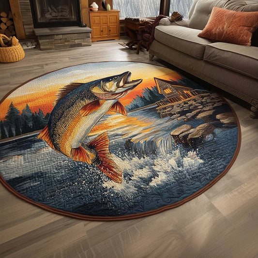 Fisherman Joy Quilted Round Mat