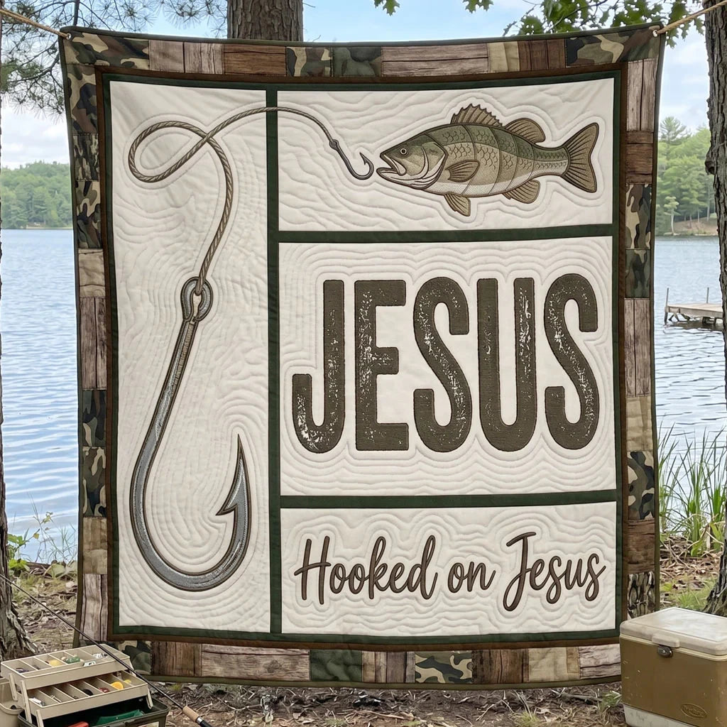 Fishing Faith Jesus Quilt Blanket