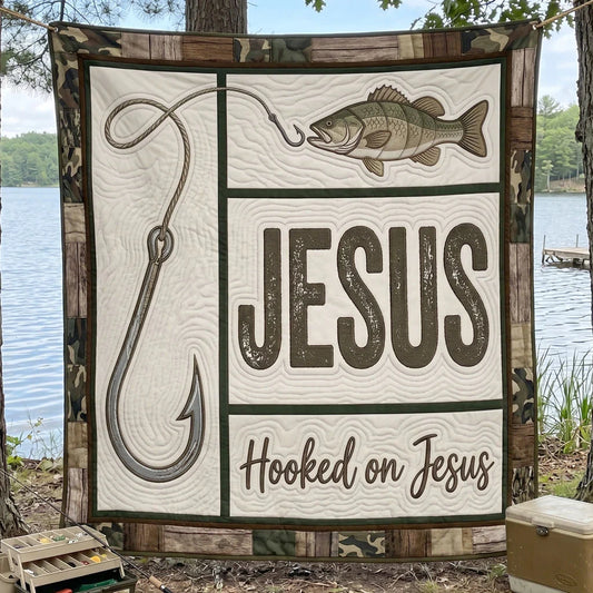 Fishing Faith Jesus Quilt Blanket