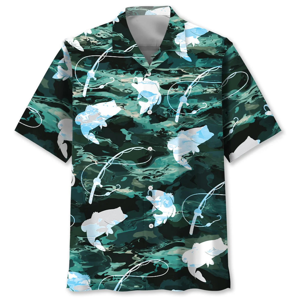 Fishing Bass Fish Camouflage Hawaiian Shirt
