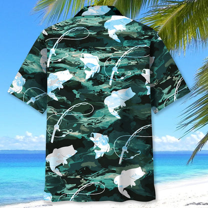 Fishing Bass Fish Camouflage Hawaiian Shirt