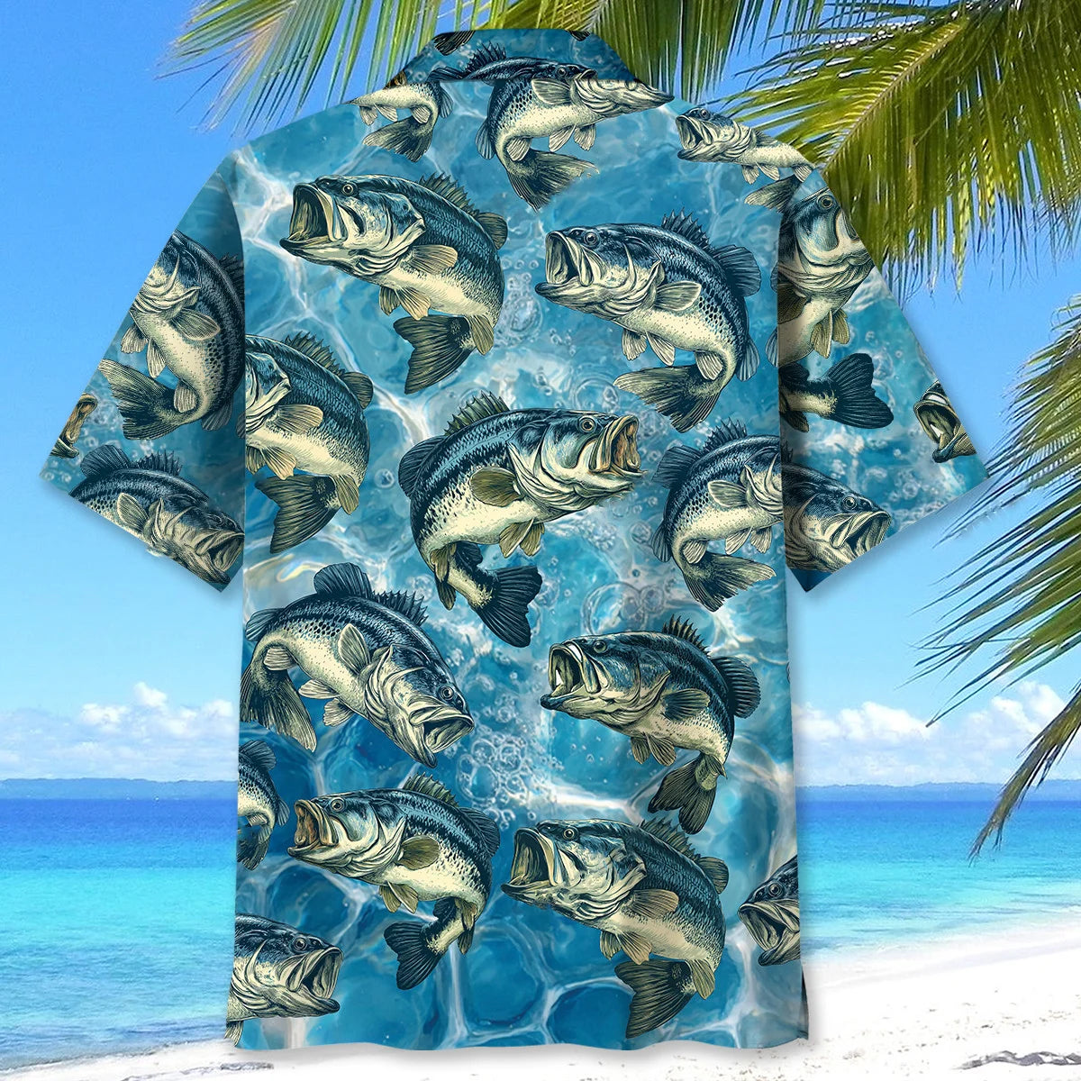 Fishing Bass Fish Largemouth Blue Hawaiian Shirt