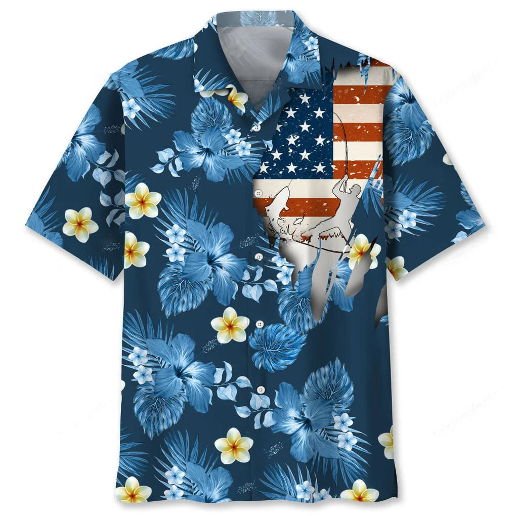 Fishing Usa Tropical Hawaiian Shirt