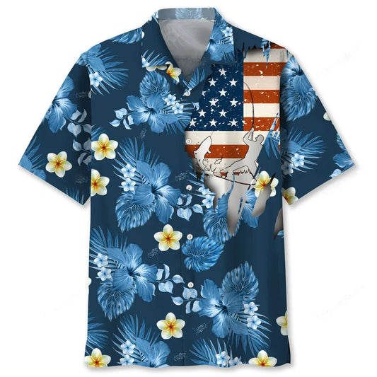 Fishing Usa Tropical Hawaiian Shirt - S - hawaiian shirt