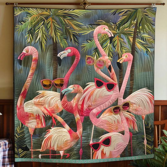 Flamingo Fashion Flair Quilt Blanket