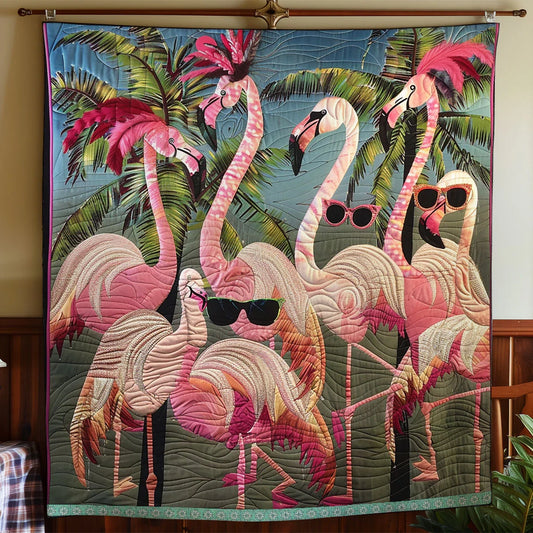 Flamingo Glamour Moments Quilt Blanket