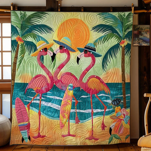 Flamingo Island Dream Quilt Blanket