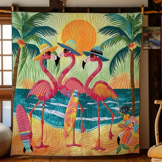 Flamingo Island Dream Quilt Blanket