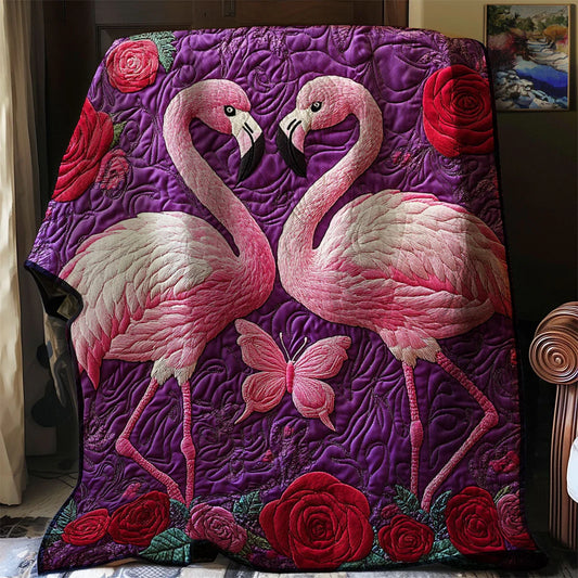 Flamingo Love Quilt Blanket