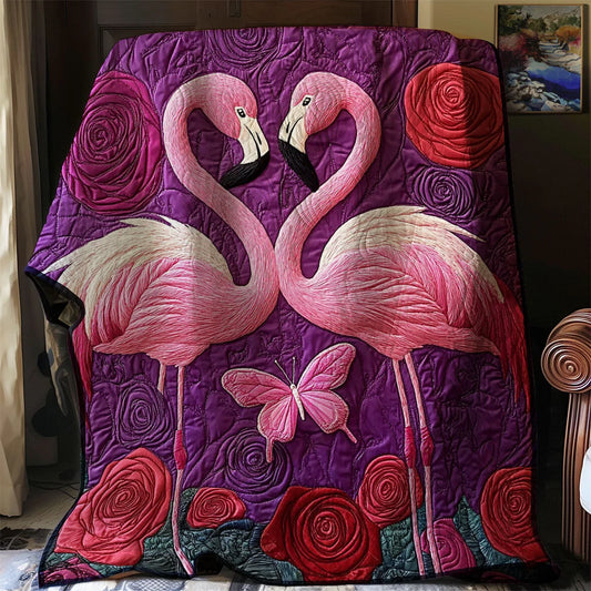 Flamingo Love Quilt Blanket