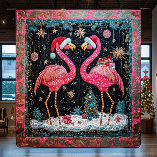 Flamingo Starry Eve Quilt Blanket