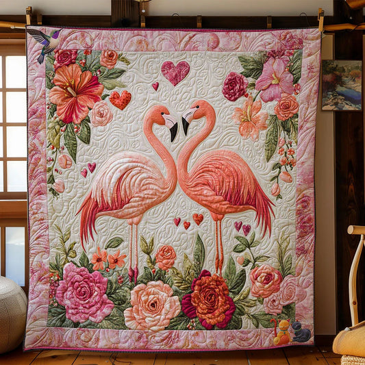 Flamingo Valentine Delight Quilt Blanket