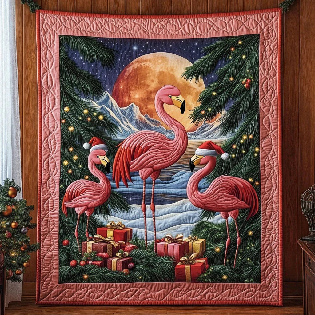 Flamingo Wonderland Quilt Blanket