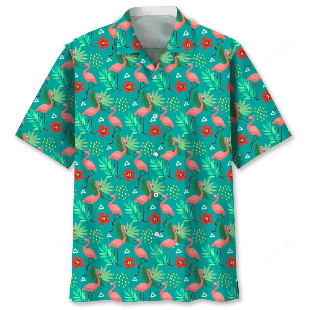 Flamingo Flower Hawaiian Shirt