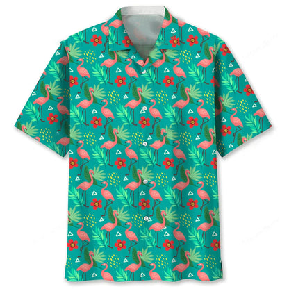 Flamingo Flower Hawaiian Shirt