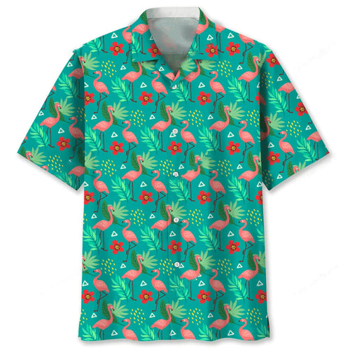 Flamingo Flower Hawaiian Shirt