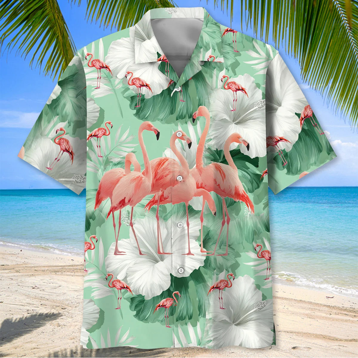 Flamingo Hibiscus Hawaiian Shirt