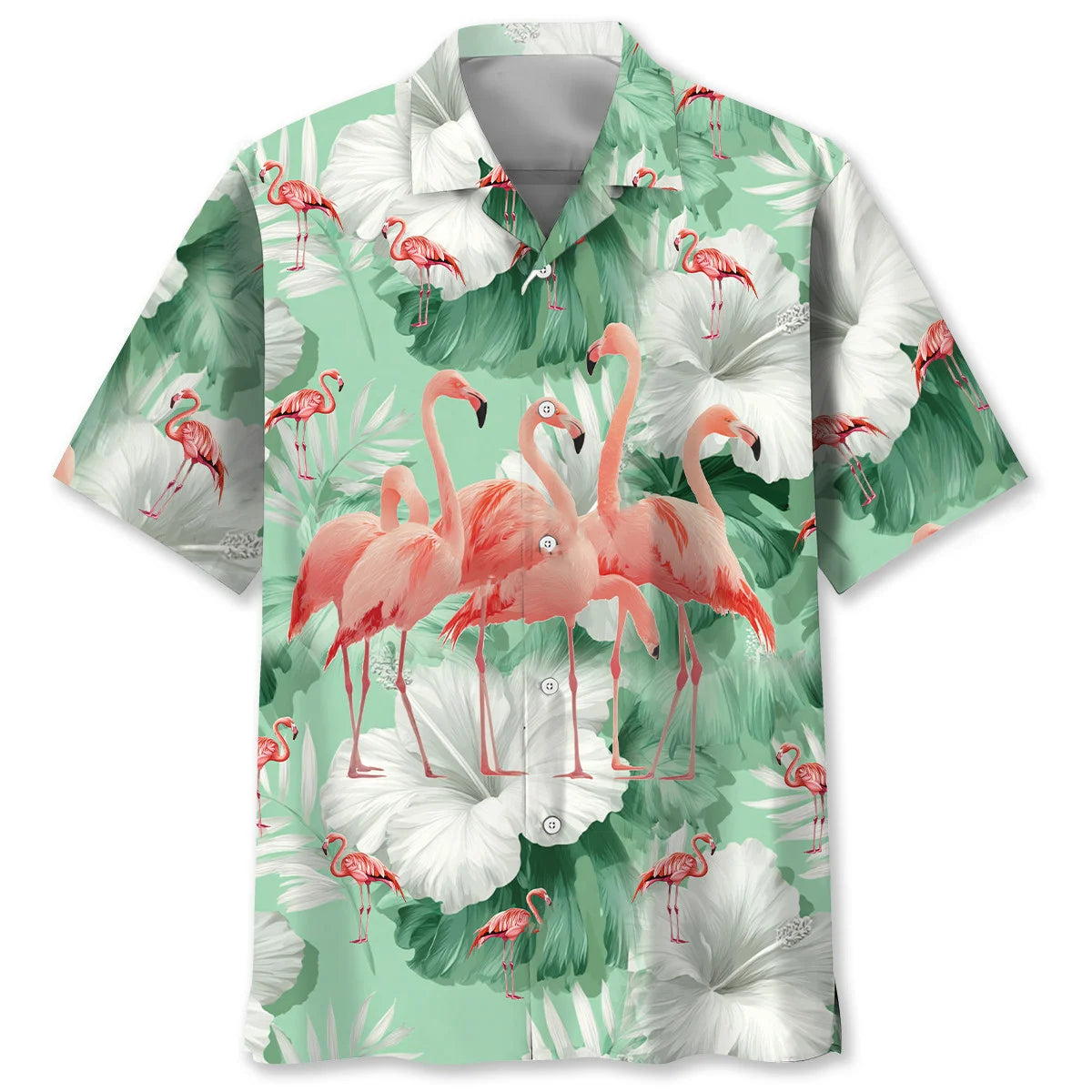 Flamingo Hibiscus Hawaiian Shirt