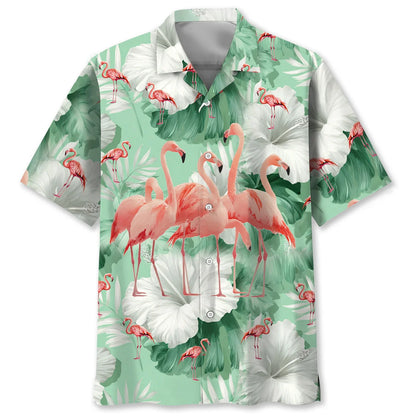 Flamingo Hibiscus Hawaiian Shirt