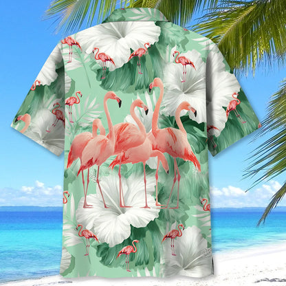 Flamingo Hibiscus Hawaiian Shirt