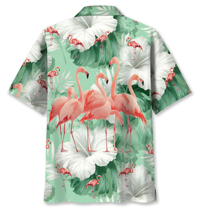 Flamingo Hibiscus Hawaiian Shirt