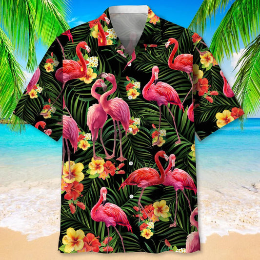 Flamingo Nature Tropical Hawaiian Shirt - S - hawaiian shirt