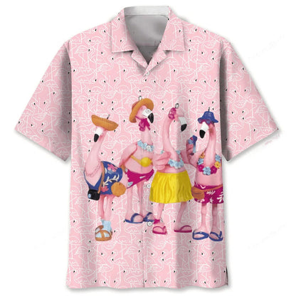 Flamingo Pink Funny Hawaiian Shirt