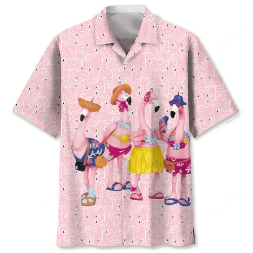 Flamingo Pink Funny Hawaiian Shirt
