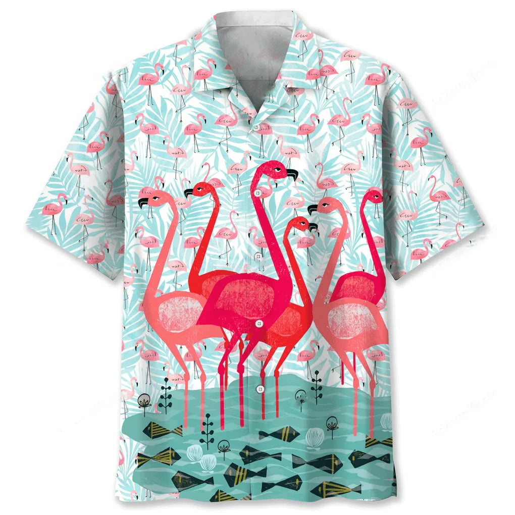 Flamingo Pink Hawaiian Shirt
