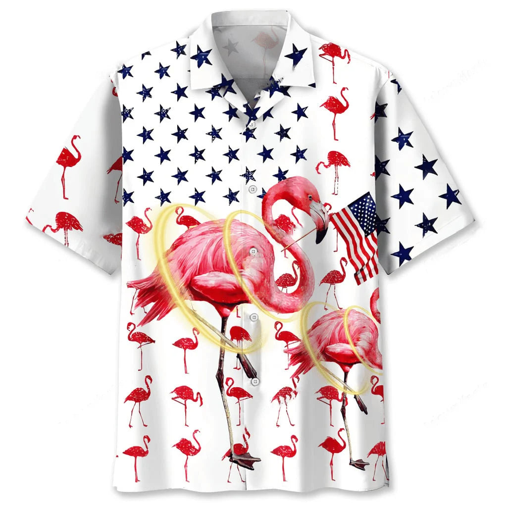 Flamingo Usa Hawaiian Shirt