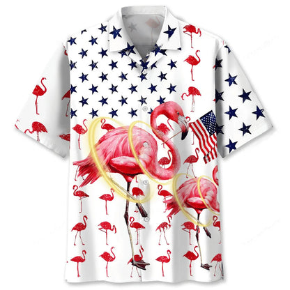 Flamingo Usa Hawaiian Shirt