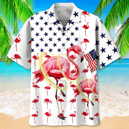Flamingo Usa Hawaiian Shirt