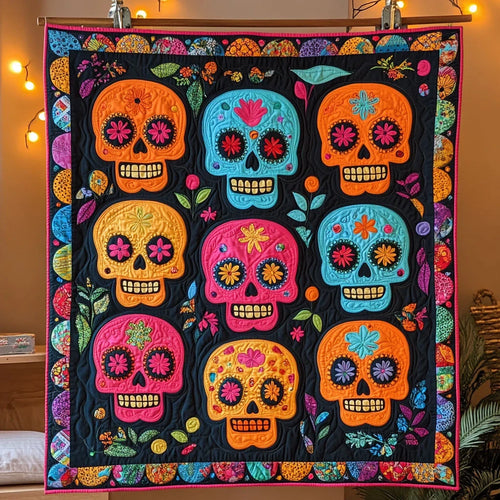Flor Y Espíritu Quilt Blanket