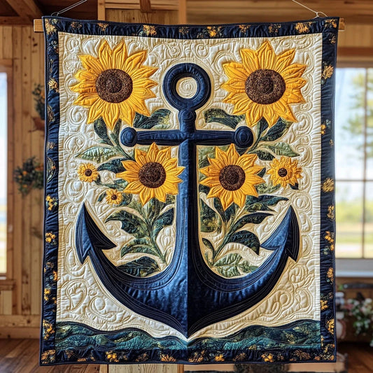 Floral Anchor Quilt Blanket