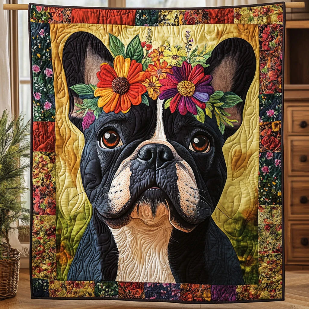 Floral And Gaze Quilt Blanket