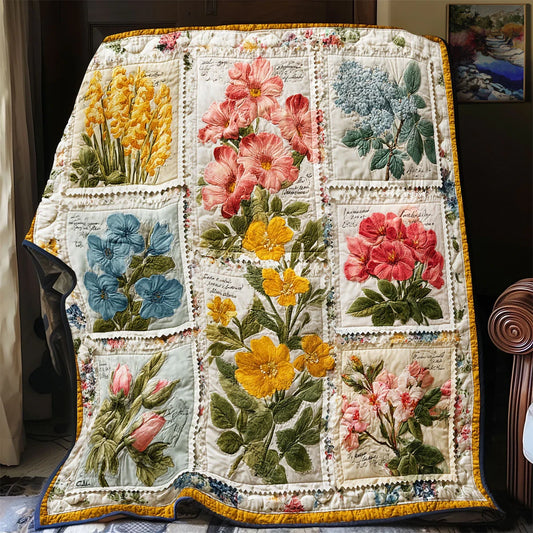 Floral Archive Quilt Blanket