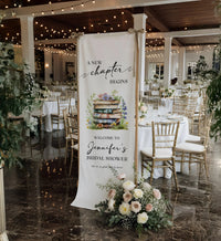 Floral Bridal Shower Banner Personalized Linen Bridal Shower Welcome Banner Custom Name Party Decor, bridal shower decor