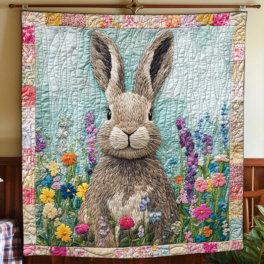 Floral Bunny Quilt Blanket