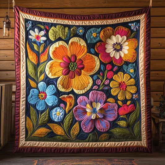Floral Fireworks Quilt Blanket
