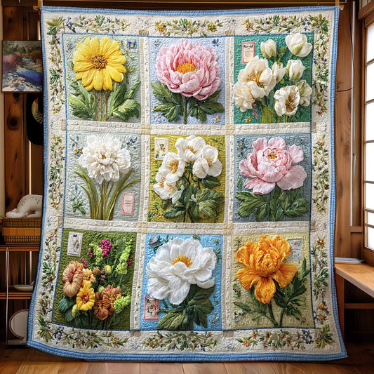 Floral Garden Quilt Blanket