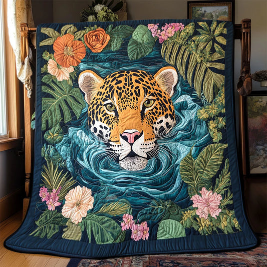 Floral Leopard Quilt Blanket